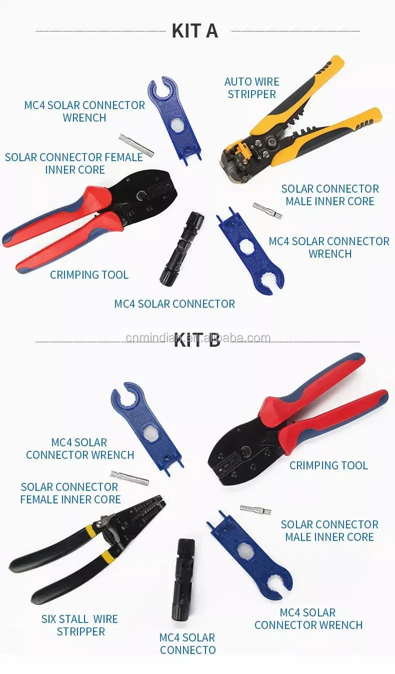 Solar PV Crimping Tool Kit for 2.5/4/6 Square mm Cable Crimping/Cutting/Stripping Tools